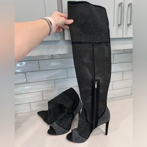 Knee High Heel Rhinestone Boots!